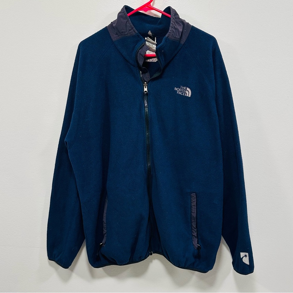 The North Face Navy Fleece zip up Jacket men’s Size XL!